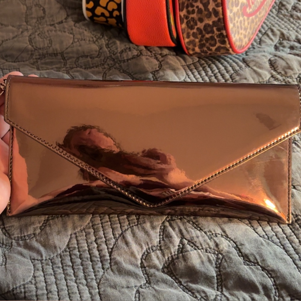 Aldo Shiny Copper Clutch
